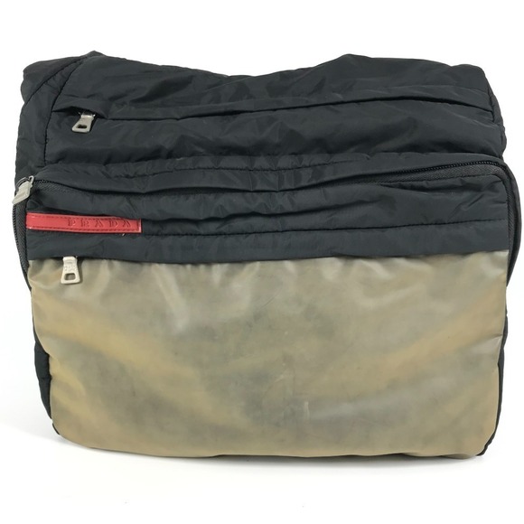 Prada logo crossbody bag pochette shoulder nylon black - Picture 2 of 15